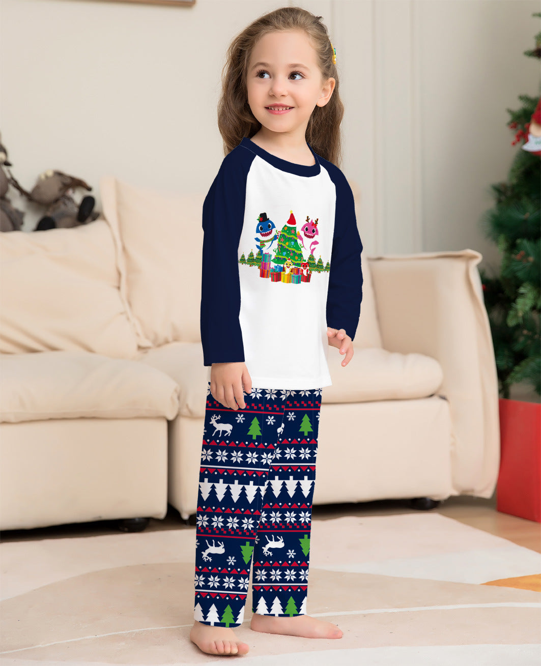 Kerstmis Familie Matching Kerstpyjama Sets met Kerstmisprint  voor Gezin & Koppels
