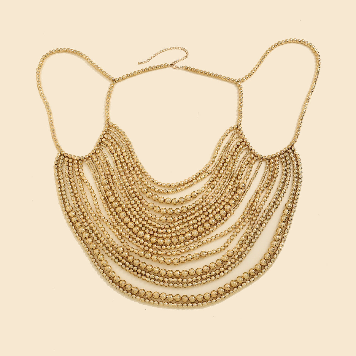 Trendy Elegante Effen Kleur Meerlaagse Geweven Bodychain met Imitatie Parels voor Dames