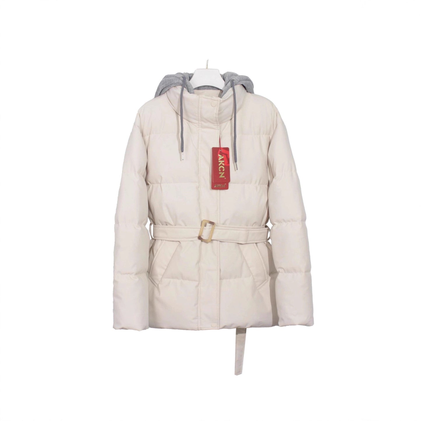 Elegante Katoenen Jas met Capuchon en Riem voor Dames & Plus-size