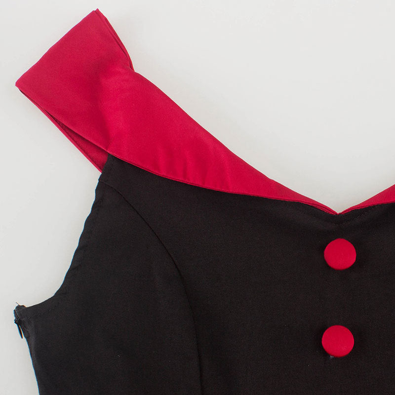 Hepburn Style Retro Taillejurk met Bedrukte Stippen en V-hals voor Dames & Plus-size