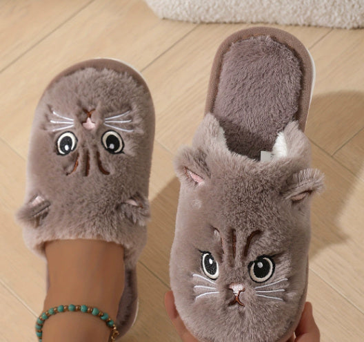 Winterse Warme Zachte Antislip Kitty-pantoffels voor Unisex