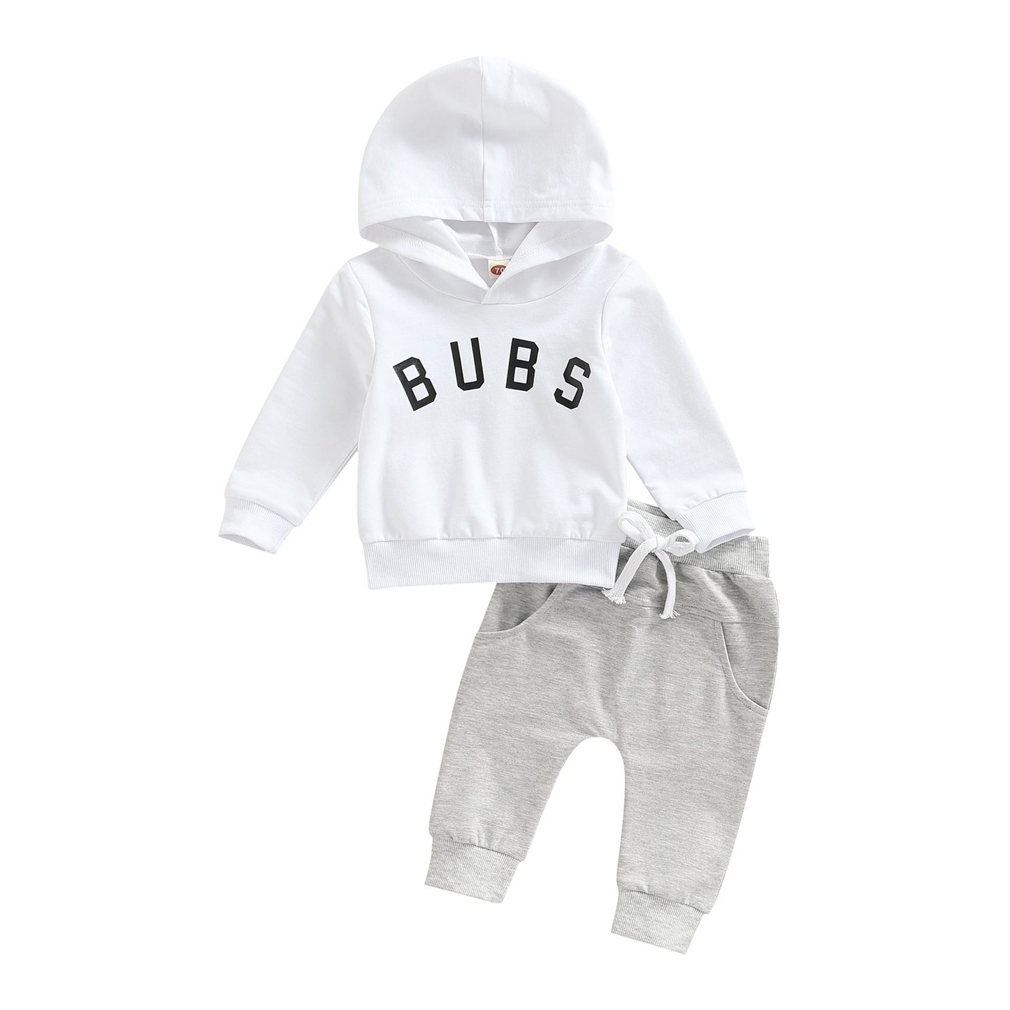 Europese en Amerikaanse Stijl Trendy Tweedelig Set Hoodie met Tekstprint & Broek voor Baby's/ Peuters