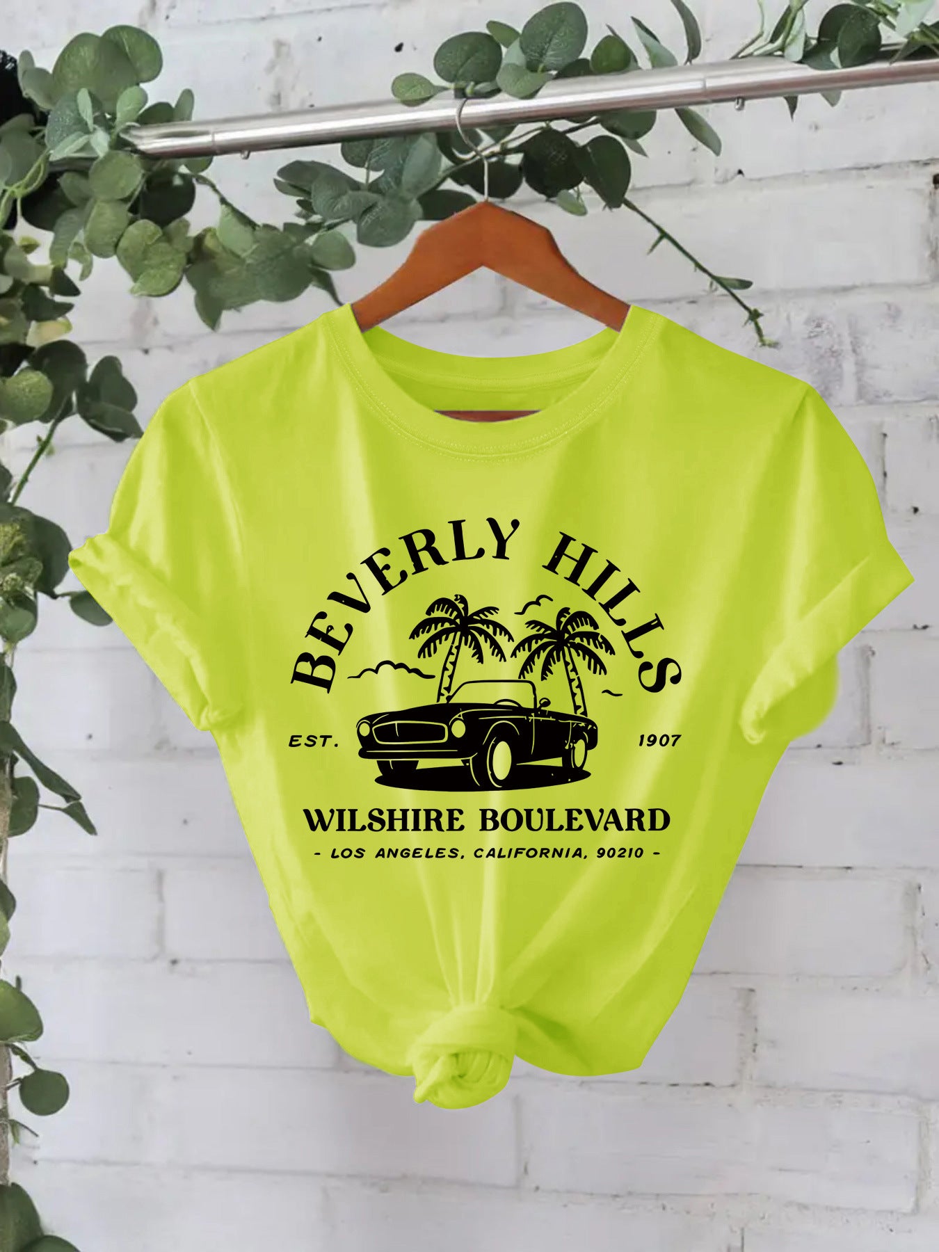 Trendy Moderne Streetwear Effen Kleur Casual Ronde Hals T-shirt met Letterprint en Korte Mouwen voor Dames/Meiden & Plus-Size