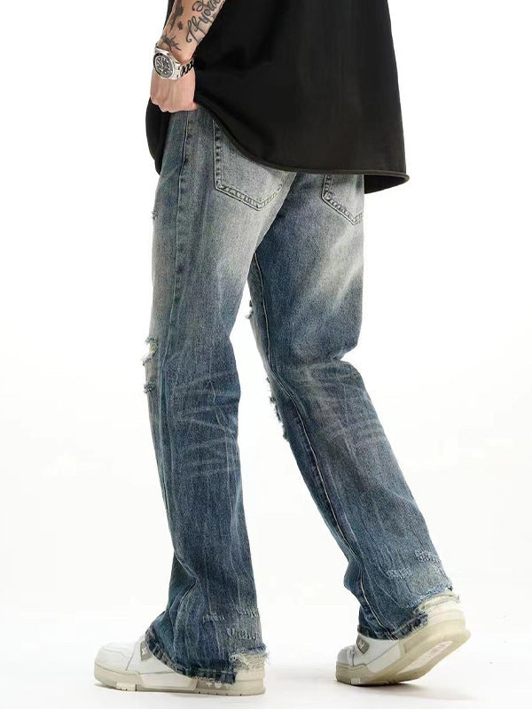Designer Ripped Washed Jeans in Amerikaanse Stijl voor Heren/ Jongens
