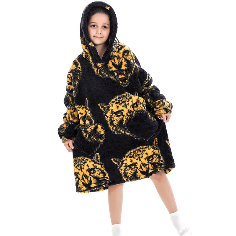 Oversized Flanellen Thermische Pyjama Sweatshirt met Print voor Kinderen / Tieners