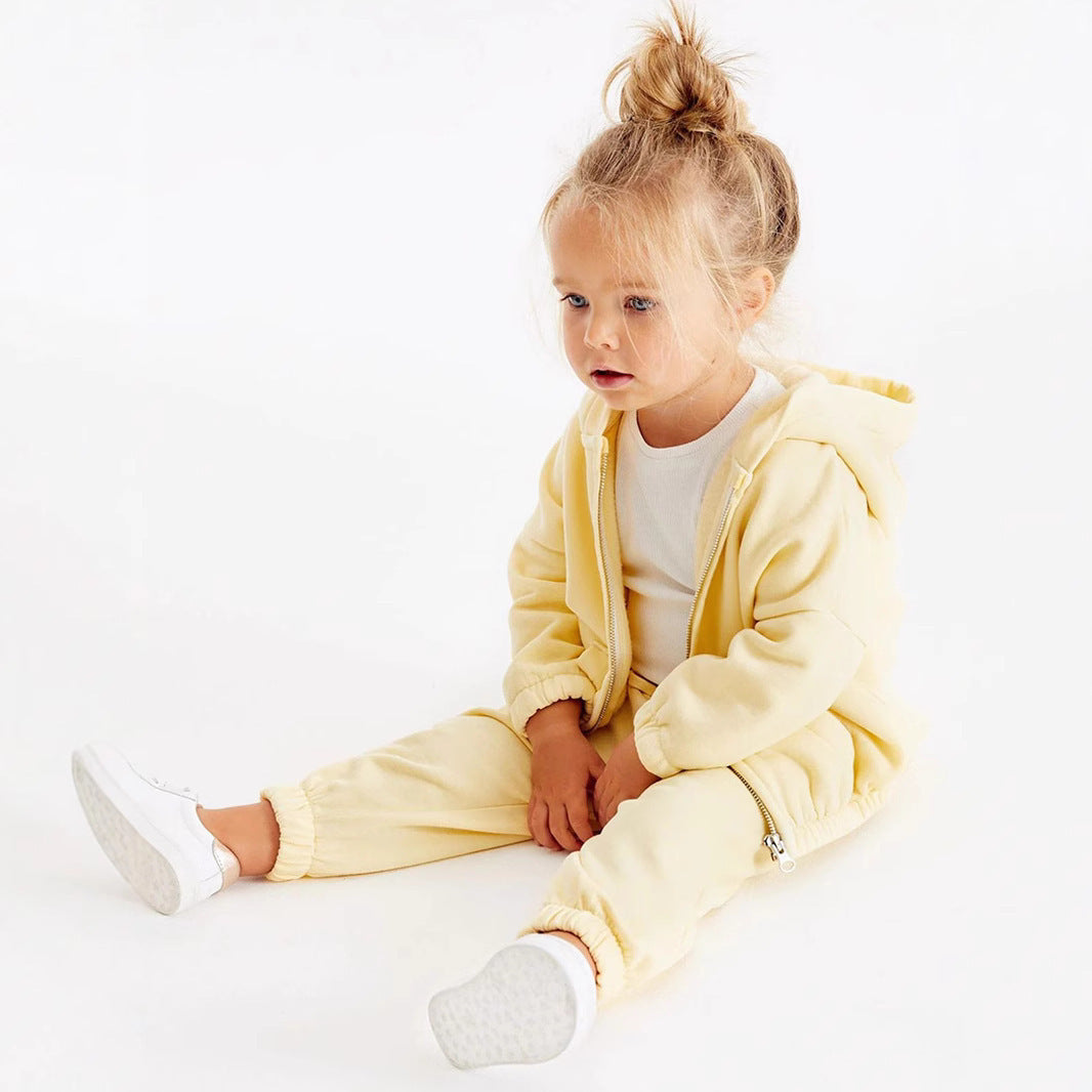 Casual Tweedelig Kinderset Sweatvest met capuchon & Broek voor Peuters/ Kinderen