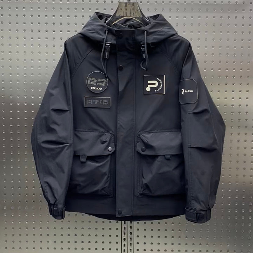 Workwear Losse Windjacket met Capuchon voor Heren