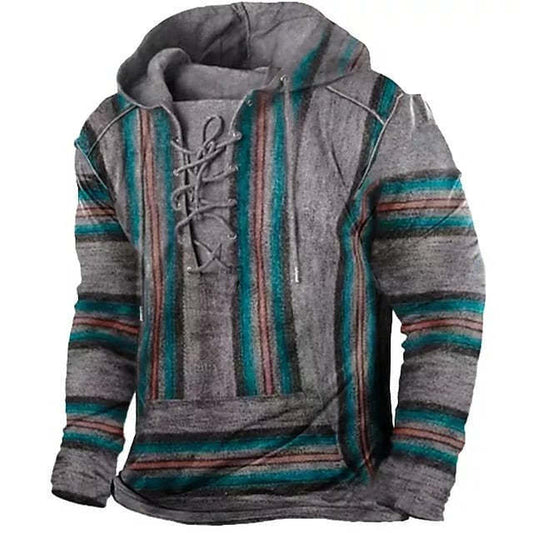 Retro Vlag Print Heren Hoodie