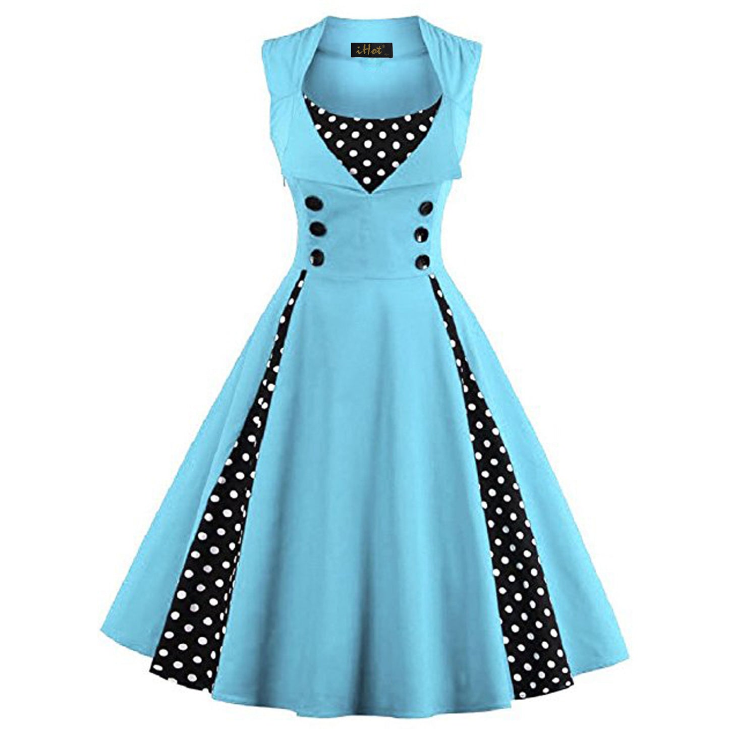 Hepburn Style Retro Elegante Cocktailjurk met Bedrukte Patroon voor Dames & Plus-size