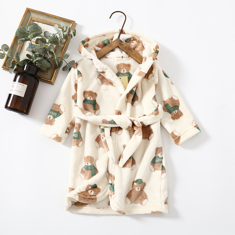 Flanellen Kamerjas met Capuchon en Print voor Kinderen / Tieners