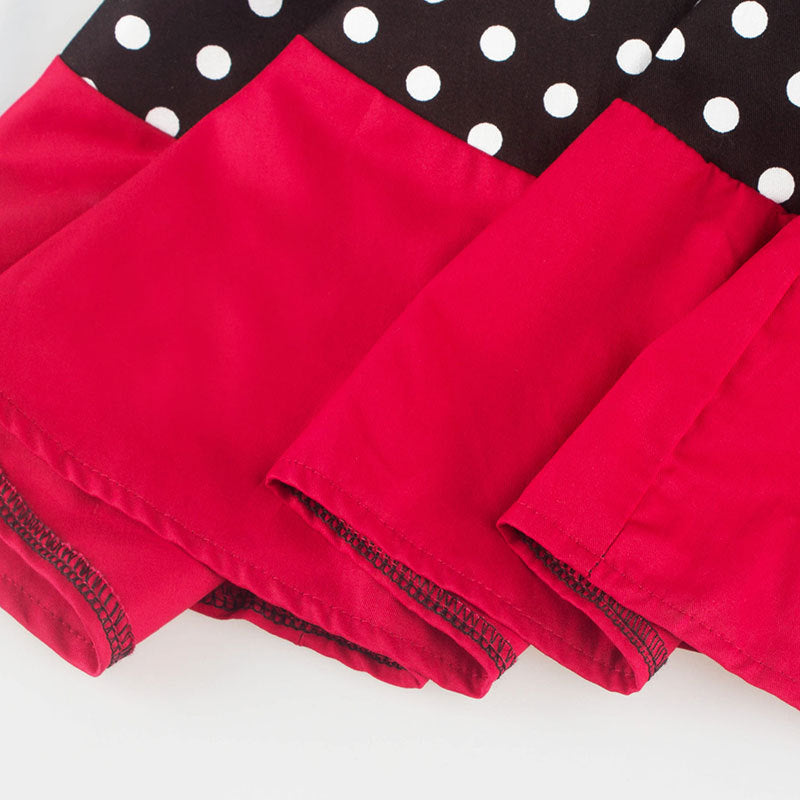 Hepburn Style Retro Taillejurk met Bedrukte Stippen en V-hals voor Dames & Plus-size