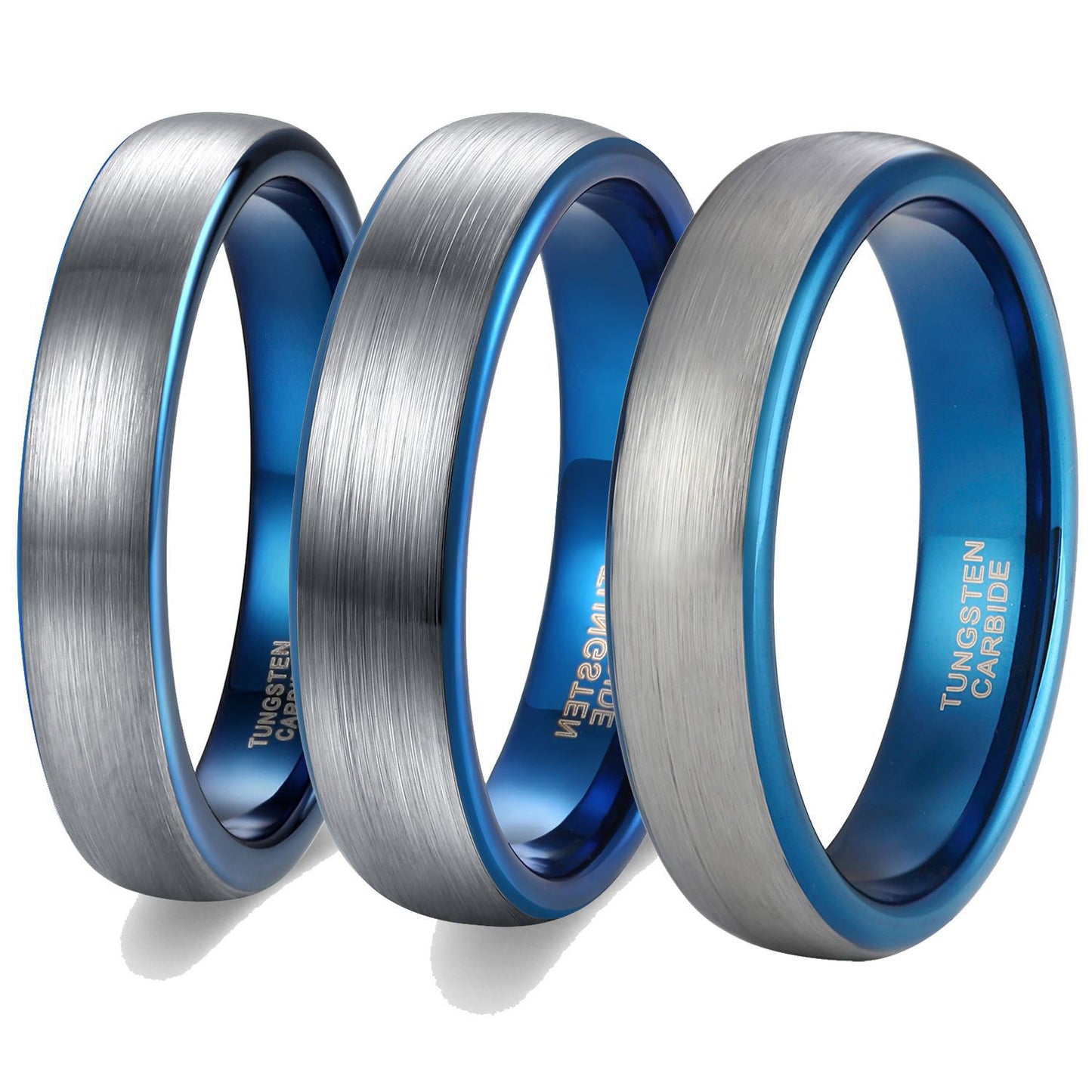 Trendy Moderne Tweekleurige Minimalistisch Metalen Wolfraamcarbide Ring met van 4 mm tot 8 mm voor Unisex