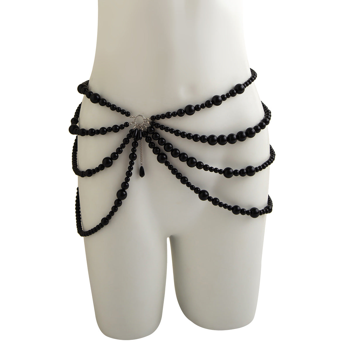 Klassieke Elegante Handgemaakte Etnische Stijl Meerlaagse Bodychain met Holle Kwastjes en Imitatie Parels voor Dames