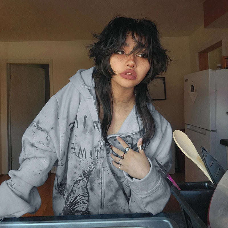 Gebreide vlinderprint  hoodie