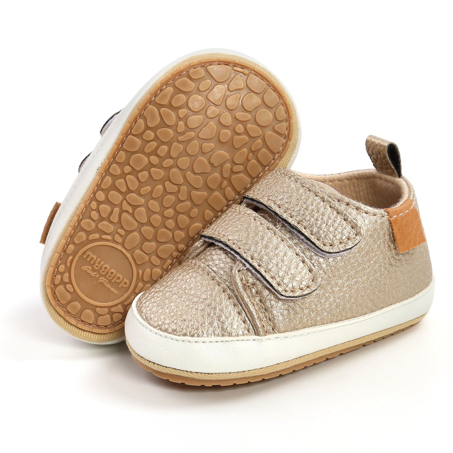 Eenvoudige Casual Effen Kleur Comfortabele Sneakers van PU-Leer met Klittenbandsluiting en Ronde Neus voor Kinderen
