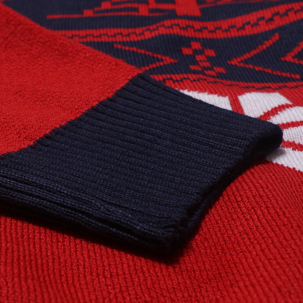 Kerstmis Stijlvolle Casual Gebreide Trui in Fawn-Stijl met Kerstmismotief en Ronde Hals voor Heren