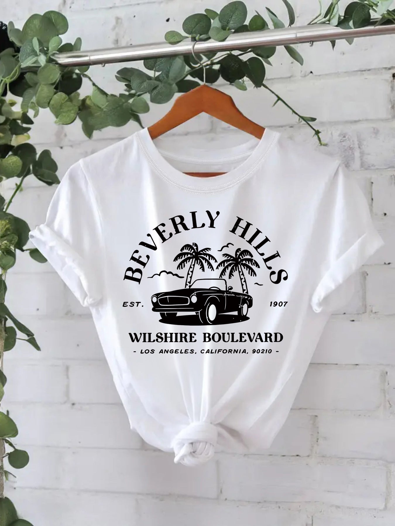 Trendy Moderne Streetwear Effen Kleur Casual Ronde Hals T-shirt met Letterprint en Korte Mouwen voor Dames/Meiden & Plus-Size