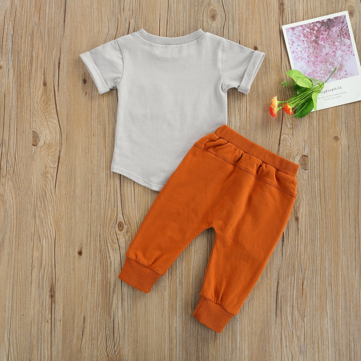 Casual Effen Kleur 2-delige Set T-shirt met Korte Mouwen & Broek voor Baby's/Peuters