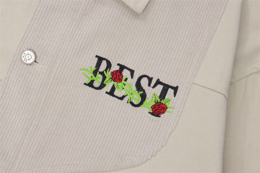 Uniek Designers Ontwerp Casual Jacket met Geborduurde Letters voor Dames & Plus-size