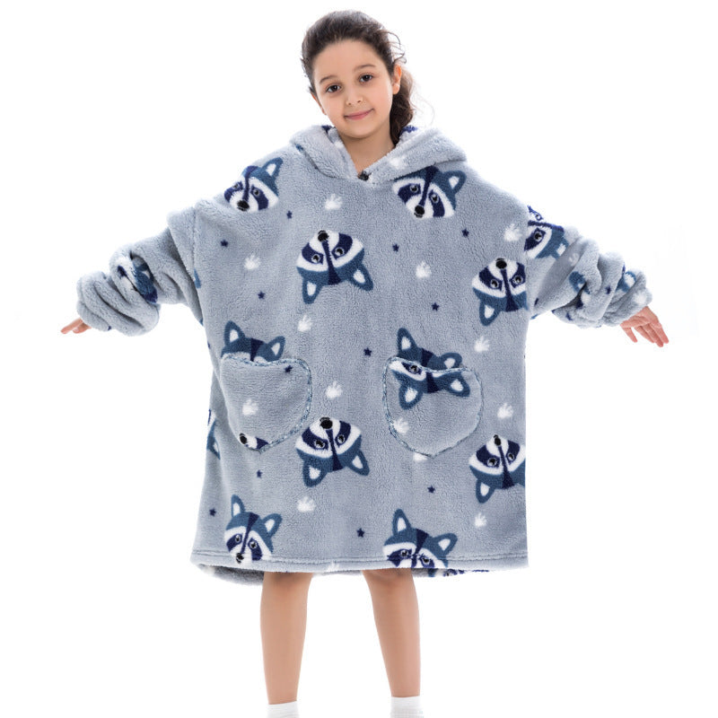 Oversized Flanellen Thermische Pyjama Sweatshirt met Print voor Kinderen / Tieners