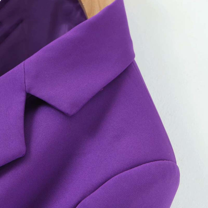 Fashion Double-Breasted Paarse Blazer voor Dames