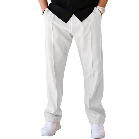 Casual Effen Kleur Losse Rechte Baggy Pantalon met Trekkoord en Zakken  voor Heren & Jongens