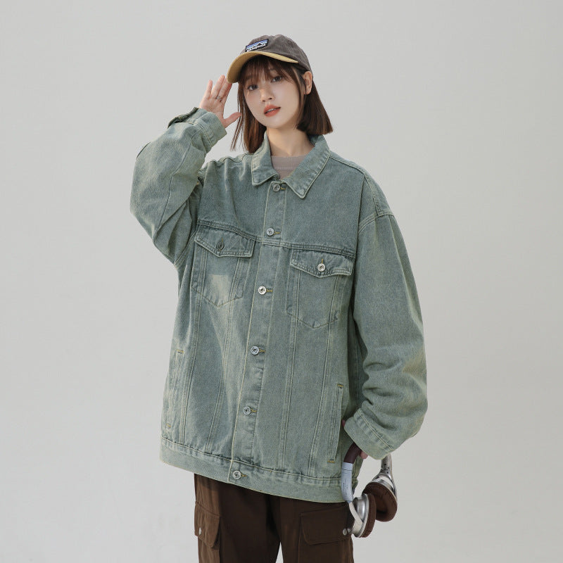 American Retro Losse Veelzijdige Spijkerjacket met Knoopsluiting en Zakken voor Dames & Plus-size