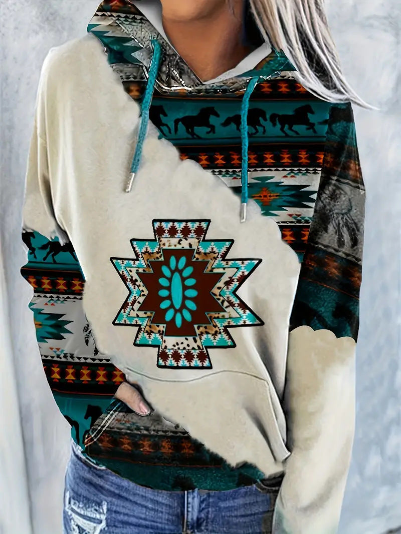 Winter Hoodie Etnische Print