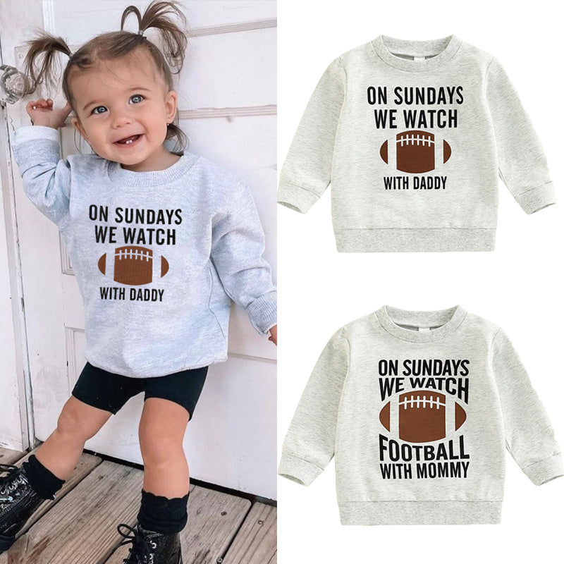 Rugby Sweatshirt met Bedrukte Letters Print voor Kinderen