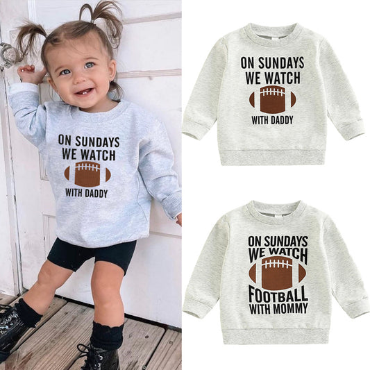 Rugby Sweatshirt met Bedrukte Letters Print voor Kinderen
