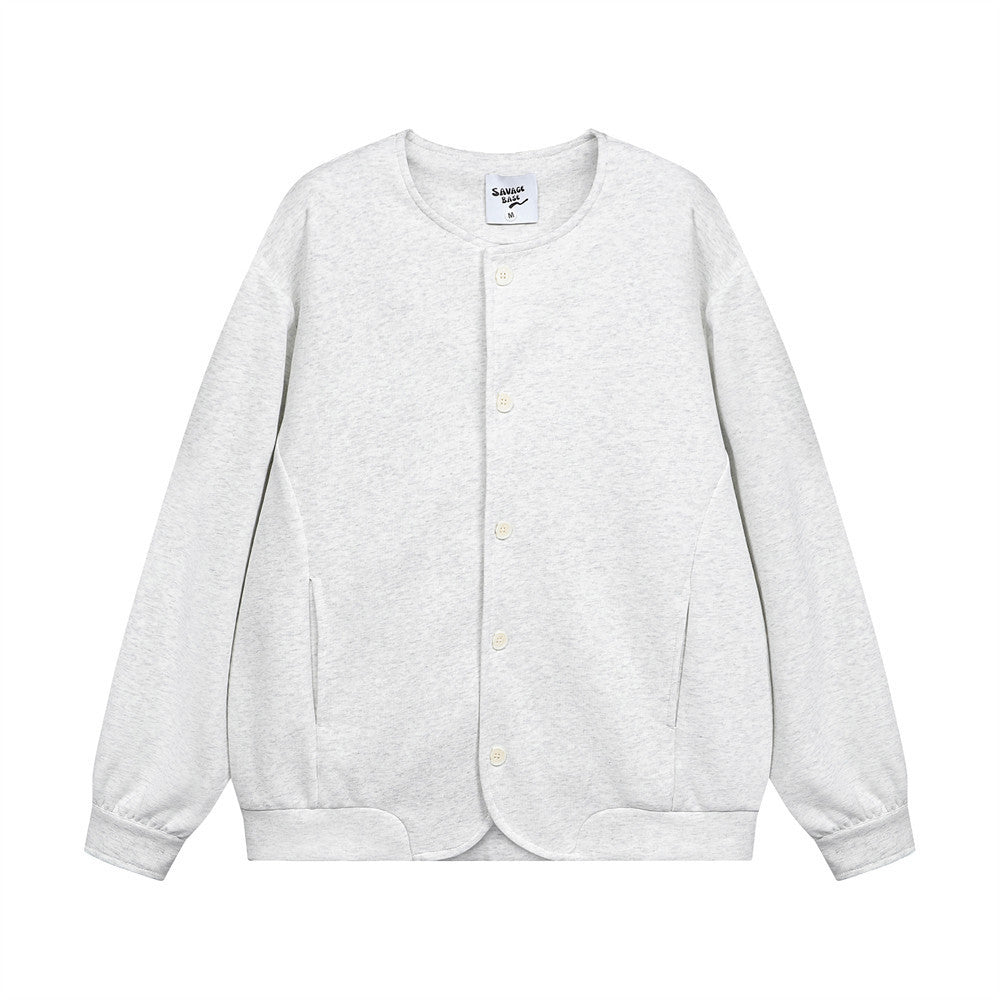 Amerikaanse Stijl Effen Kleur Losse Cardigan Trui met Knoop voor Heren & Jongens