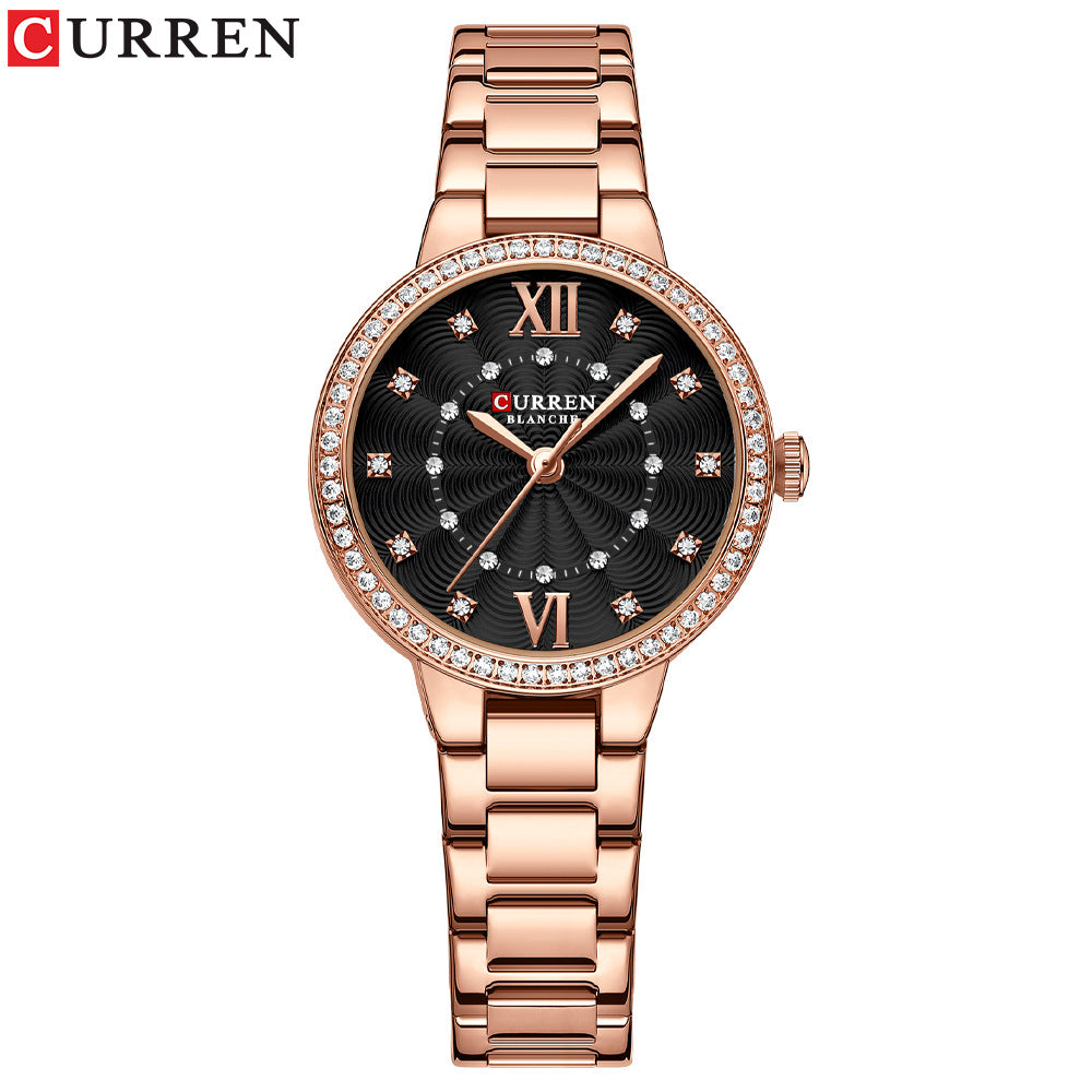 Modieuze Casual Quartz Horloge met Roestvrijstalen Band voor Dames