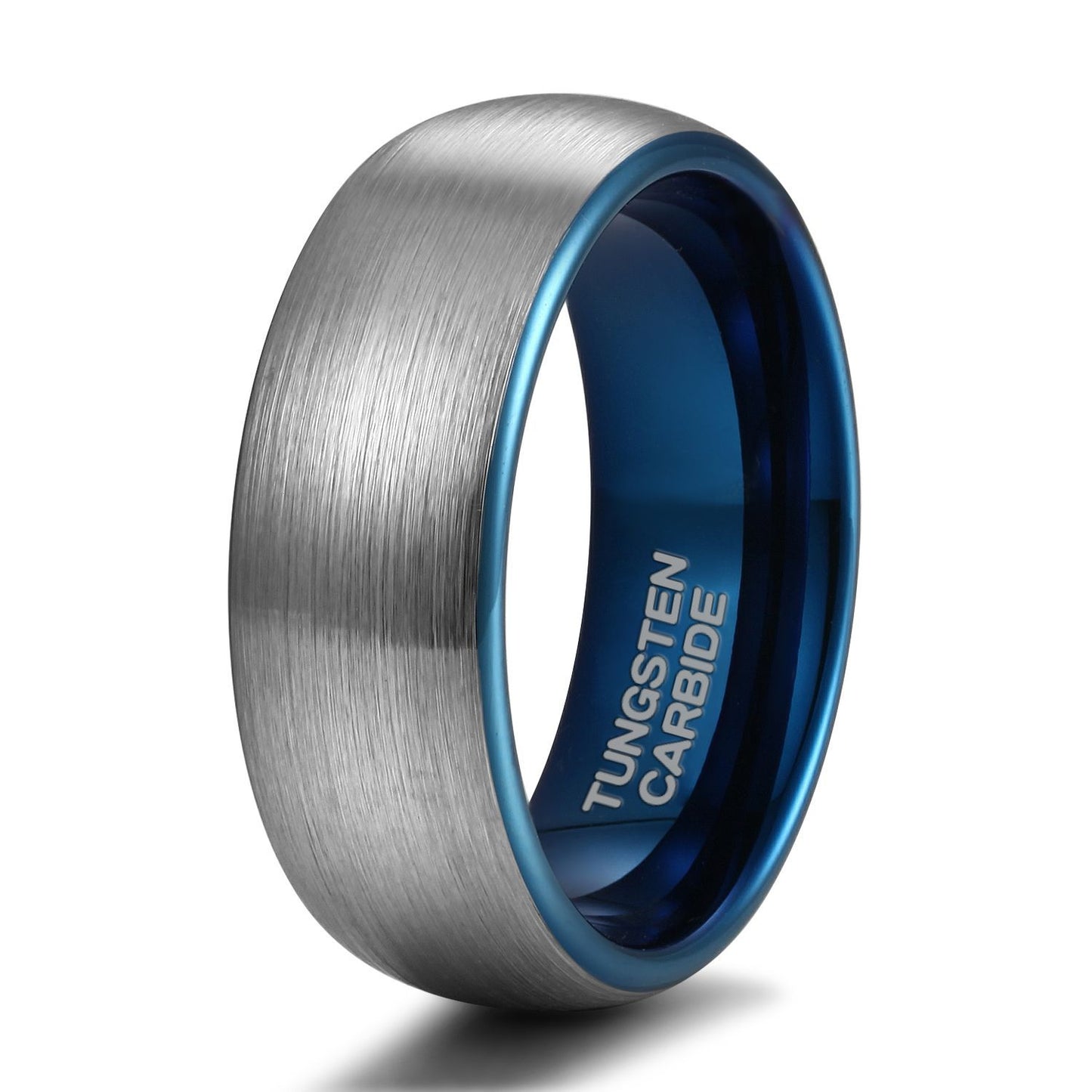 Trendy Moderne Tweekleurige Minimalistisch Metalen Wolfraamcarbide Ring met van 4 mm tot 8 mm voor Unisex