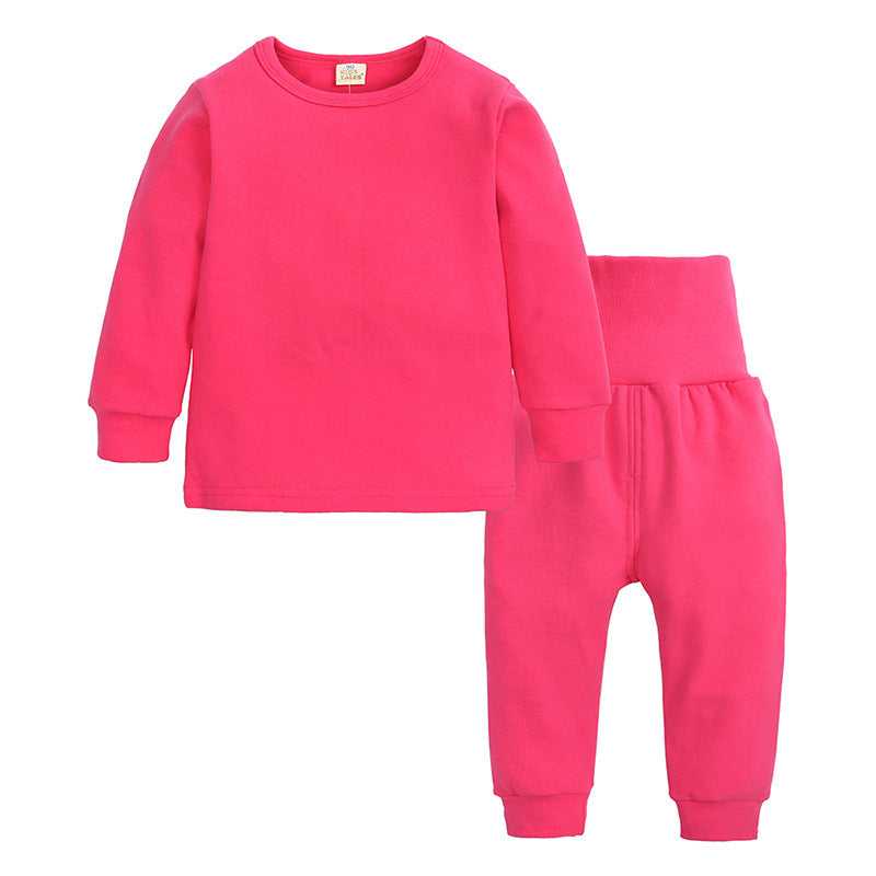 Winterse Warme Basic Kinderpyjama Tweedelig-Set