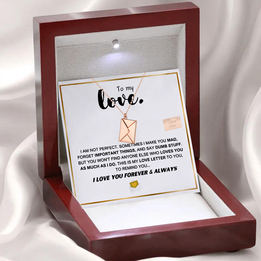 Stijlvolle Modieuze Roestvrijstalen "TO MY LOVE" Halsketting en Flip-envelop Hanger met Liefdesbrief voor Unisex