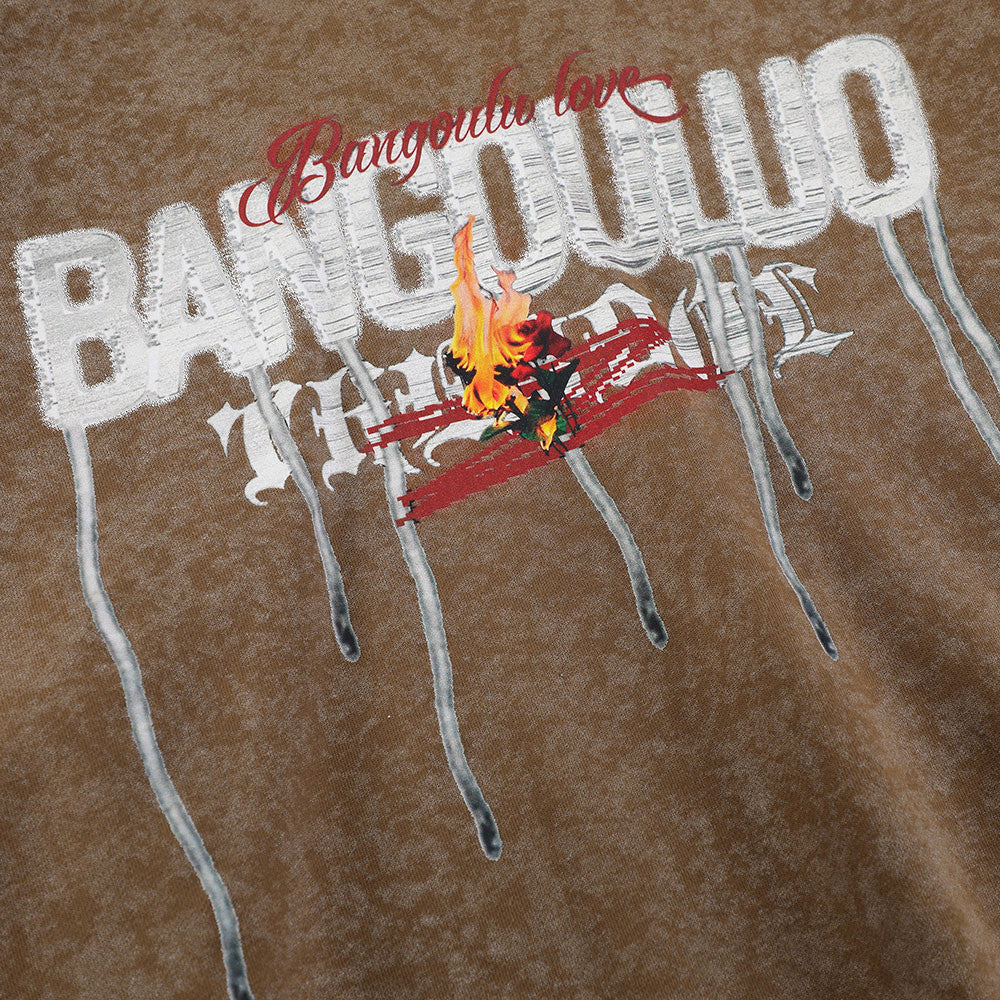 Lettervlam Print Pullover Hoodie