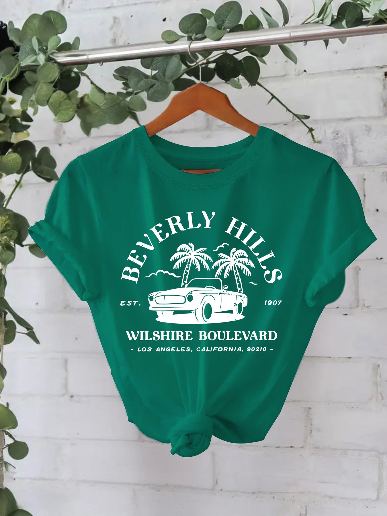 Trendy Moderne Streetwear Effen Kleur Casual Ronde Hals T-shirt met Letterprint en Korte Mouwen voor Dames/Meiden & Plus-Size