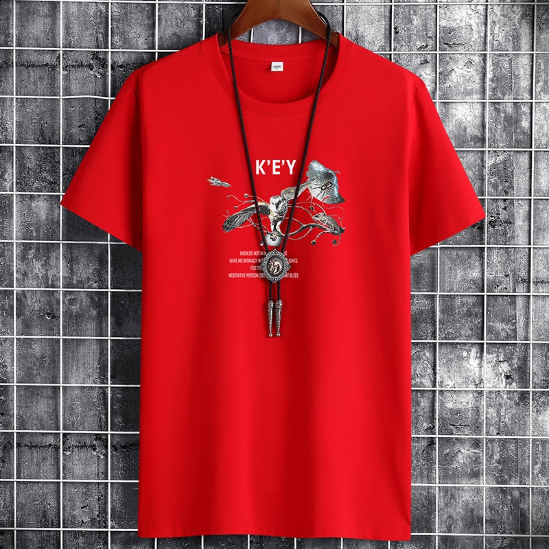 Modieuze Hiphopstijl Sportieve Effen Kleur Sportieve Ronde Hals T-shirt met Cartoonprint en Korte Mouwen voor Heren & Jongens