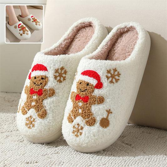 Kerstmis Stijlvolle Winterse Warme Slip on Antislip Fuzzy Kerstpantoffels voor Binnen voor Unisex