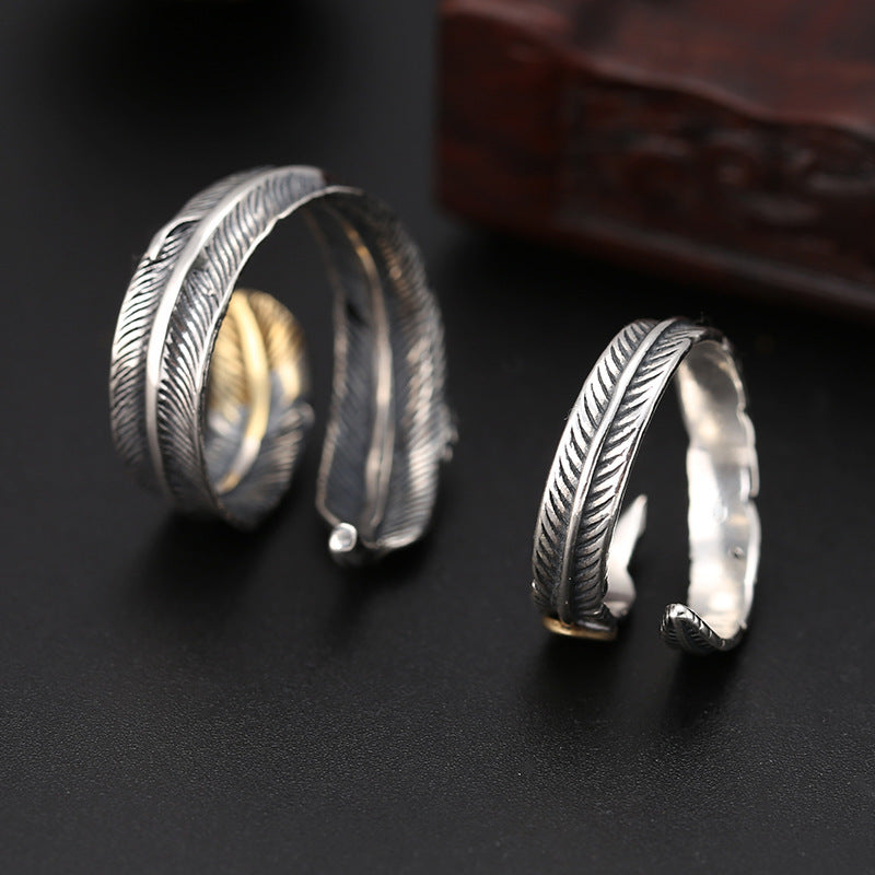 S925 Sterling Zilveren Ring Indiase Veer voor Uniseks