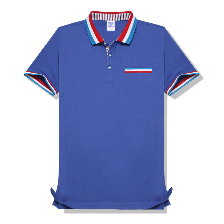 Europese Stijlvolle Casual Gestreepte Revers Poloshirt met Korte Mouwen en Knoopsluiting voor Kinderen