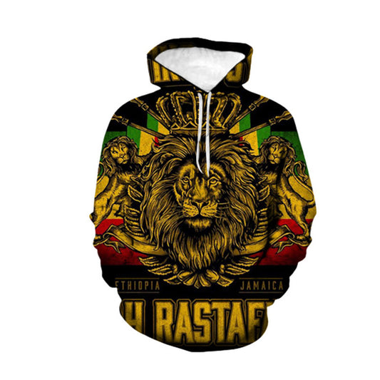 Herenhoodie Animal Lion digitale print