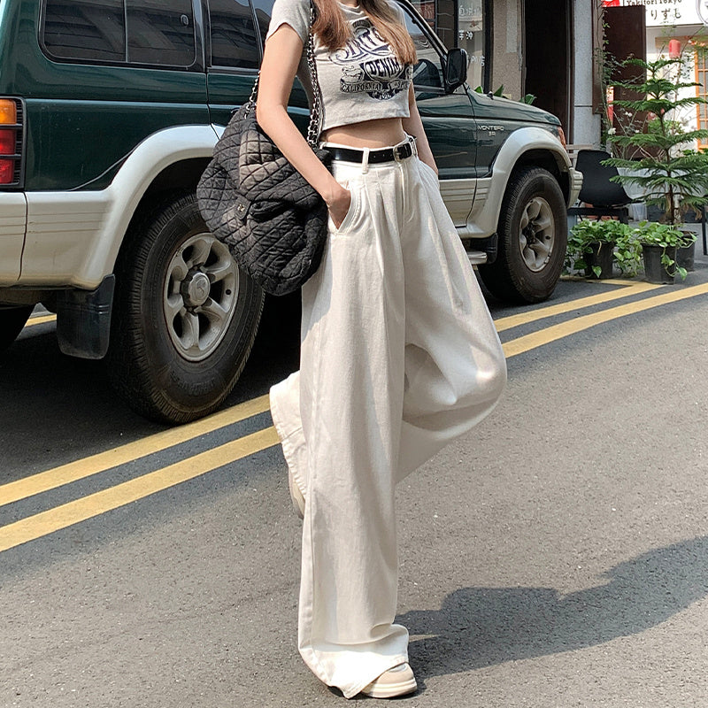 Amerikaanse Stijl Losse Witte Jeans voor Dames/ Plus-size & Meisjes