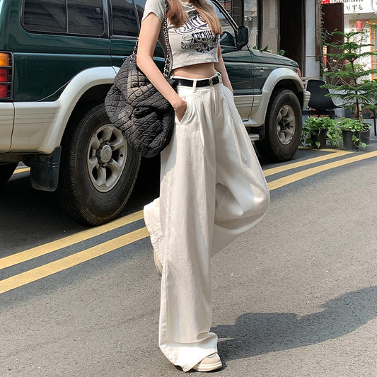 Amerikaanse Stijl Losse Witte Jeans voor Dames/ Plus-size & Meisjes