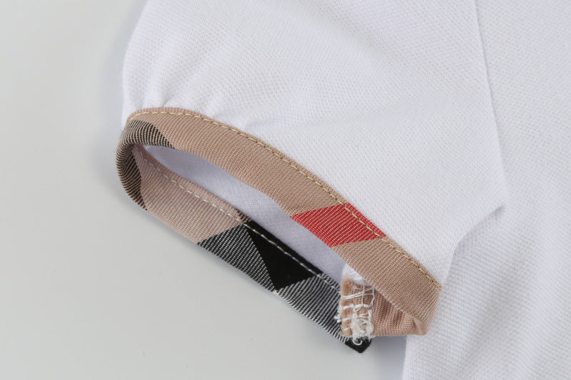 Europees en Amerikaans Contrasterend Geruit Revers Polo met Korte Mouwen voor Peuter /  Kinderen