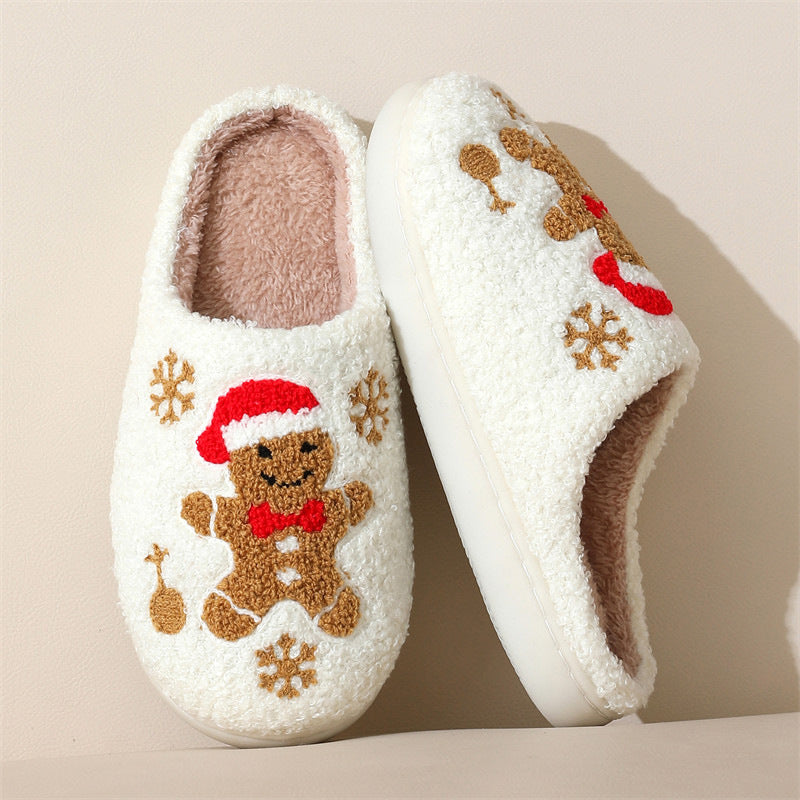 Kerstmis Stijlvolle Winterse Warme Slip on Antislip Fuzzy Kerstpantoffels voor Binnen voor Unisex
