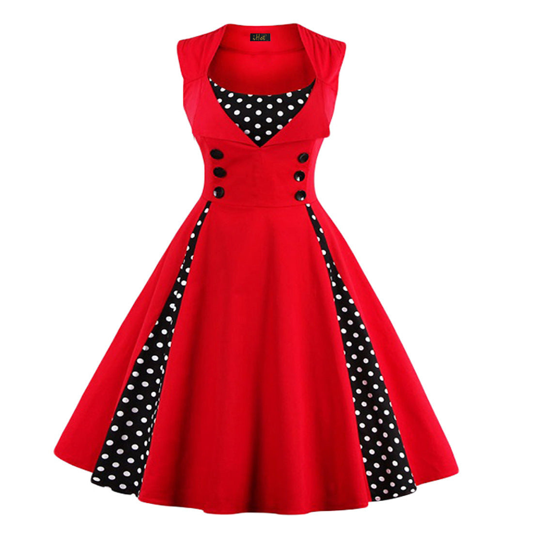 Hepburn Style Retro Elegante Cocktailjurk met Bedrukte Patroon voor Dames & Plus-size