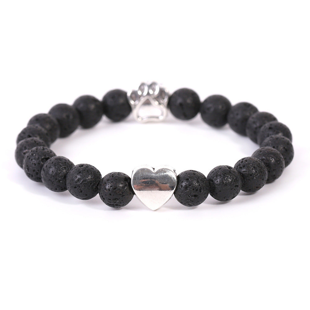 Indiase Tijgeroogsteen Armband met Onyx Hondenpoot in Amerikaanse Stijl voor Unisex