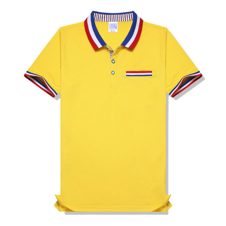 Europese Stijlvolle Casual Gestreepte Revers Poloshirt met Korte Mouwen en Knoopsluiting voor Kinderen