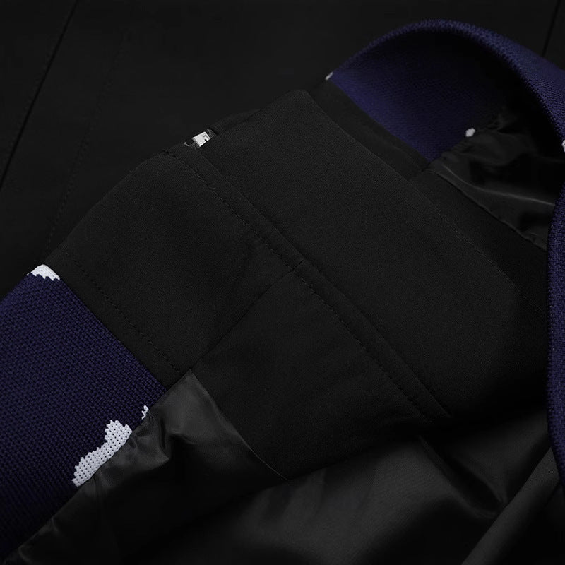 Amerikaanse Retro High Street Jacquard Weave Zip Jacket voor Dames & Plus-Size